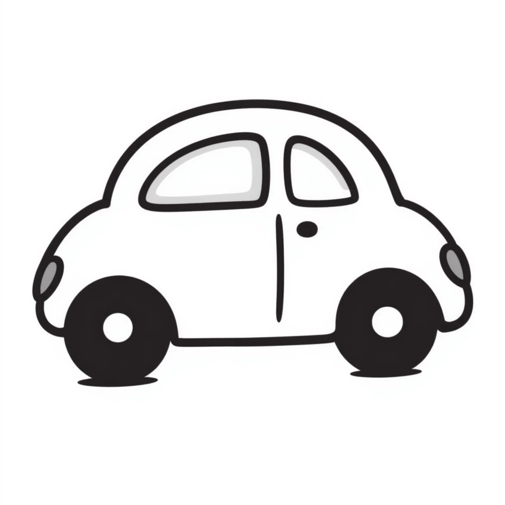 hand-drawn doodle style car emoji