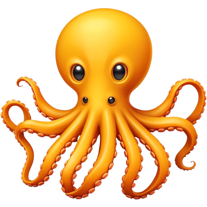Friendly cartoon yellow-orange octopus robot emoji
