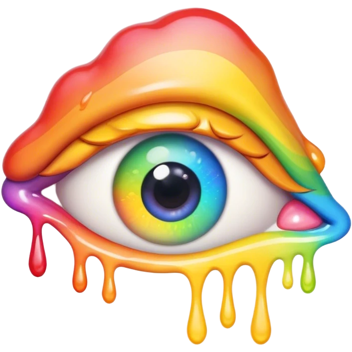 cute melted rainbow eye emoji