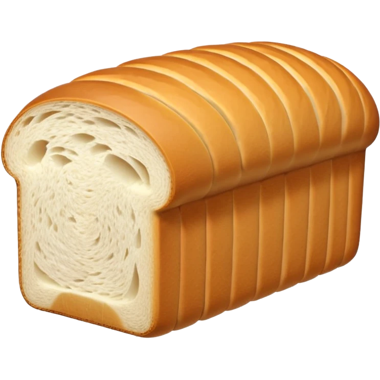 sandwich bread object icon, sliced bread loaf, soft white inside, 3D cartoon, mobile game icon style, centered, clean background, no text, no watermark
 emoji