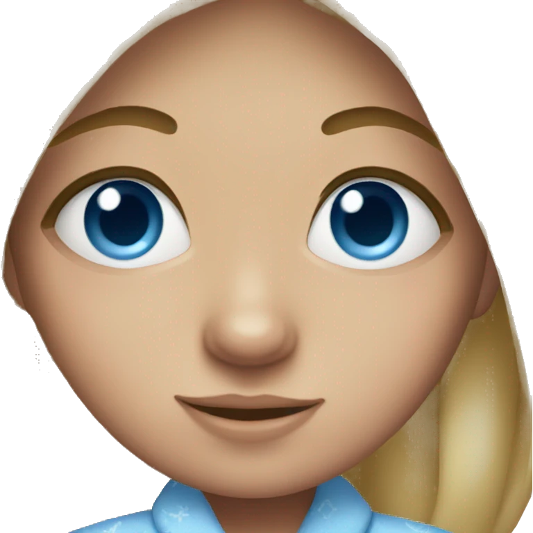 Girl with blue eyes and wearing pajamas  emoji