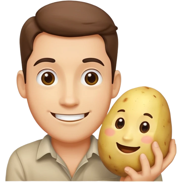 smiling men portrait potato emoji