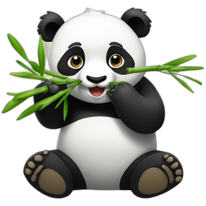 Panda eating bambou emoji