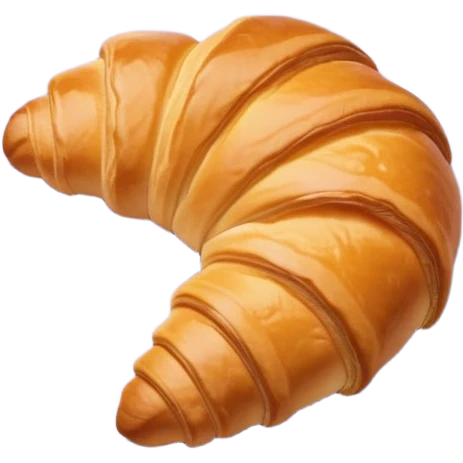 The croissant is on a light purple napkin. emoji