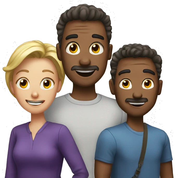 three crazy people emoji