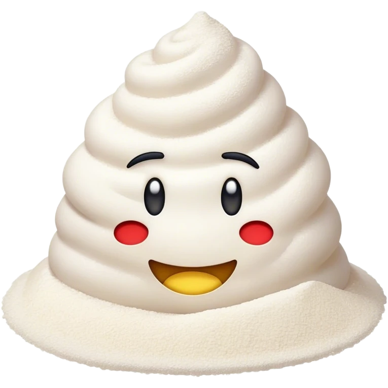 Emoji over pile of flour emoji