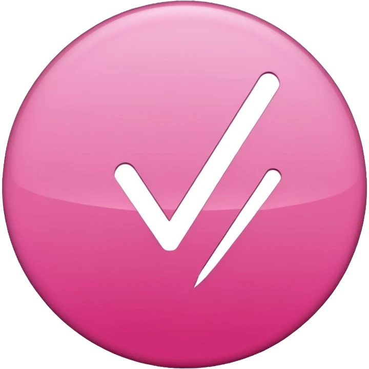 checkmark symbol in a circle in pink color that would reflect that a task has been done emoji