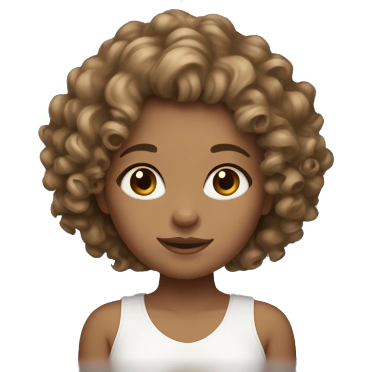 Girl , curly hair (3a-2c-3b) light brown hair , her skin white she had brown eyes and she’s pretty she puts makeup , and she’s short  emoji