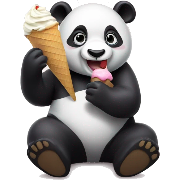 Panda eating ice cream emoji