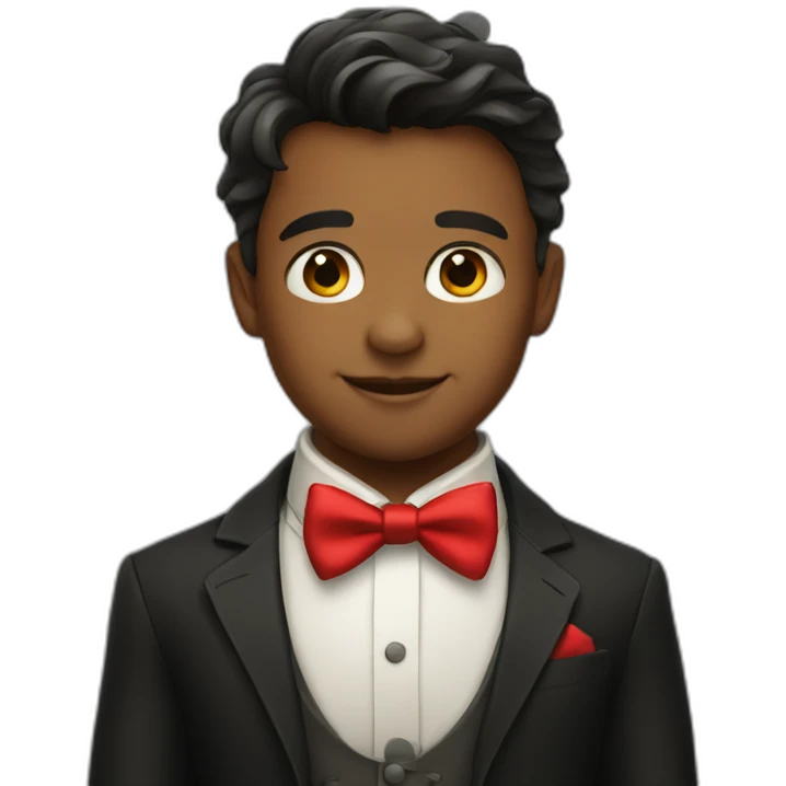 dapper boy with red bowtie emoji