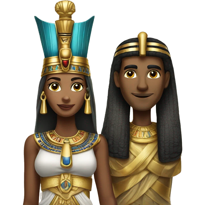 egyptian queen with austrian king emoji