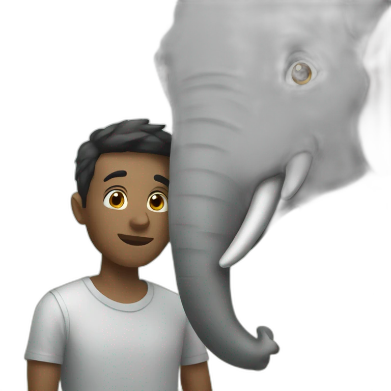 Guy with pet elephant emoji