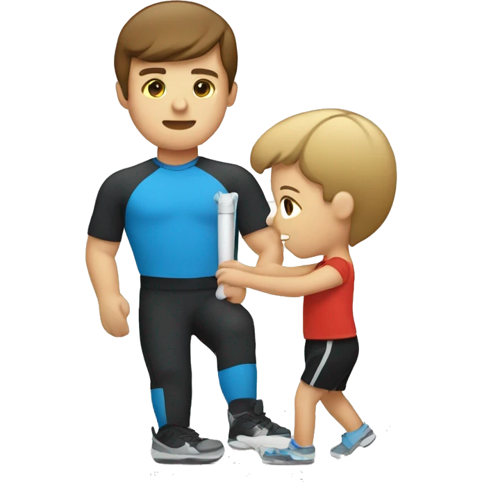 Athletic trainer taping athlete emoji