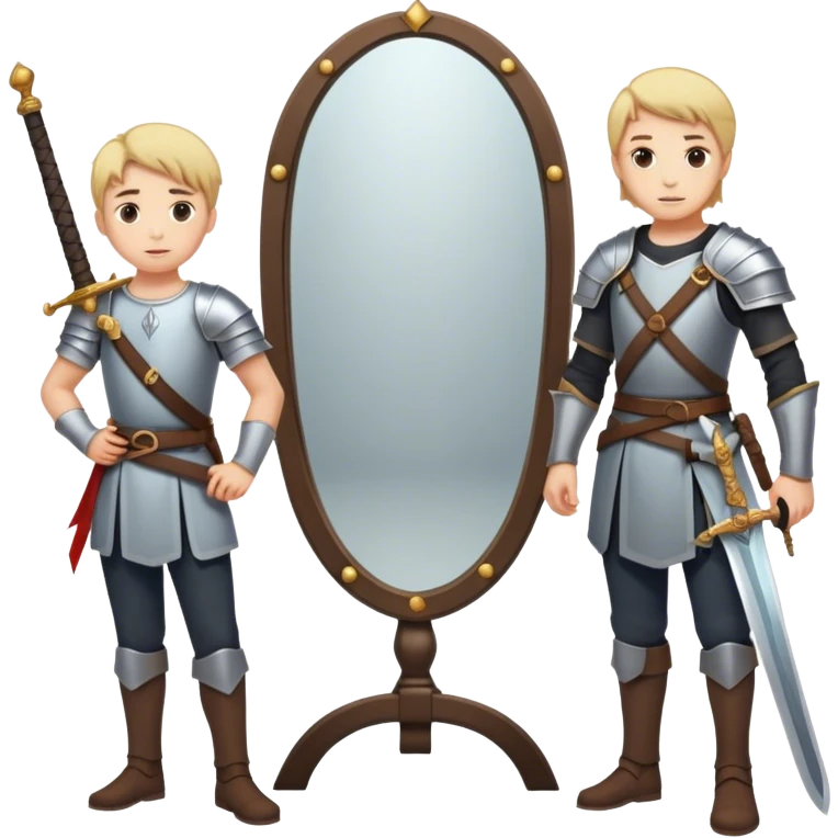 the sword on the floor and a mirror person emoji