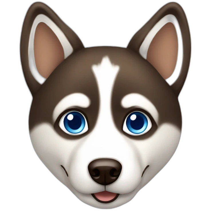 A brown husky with blue eyes emoji