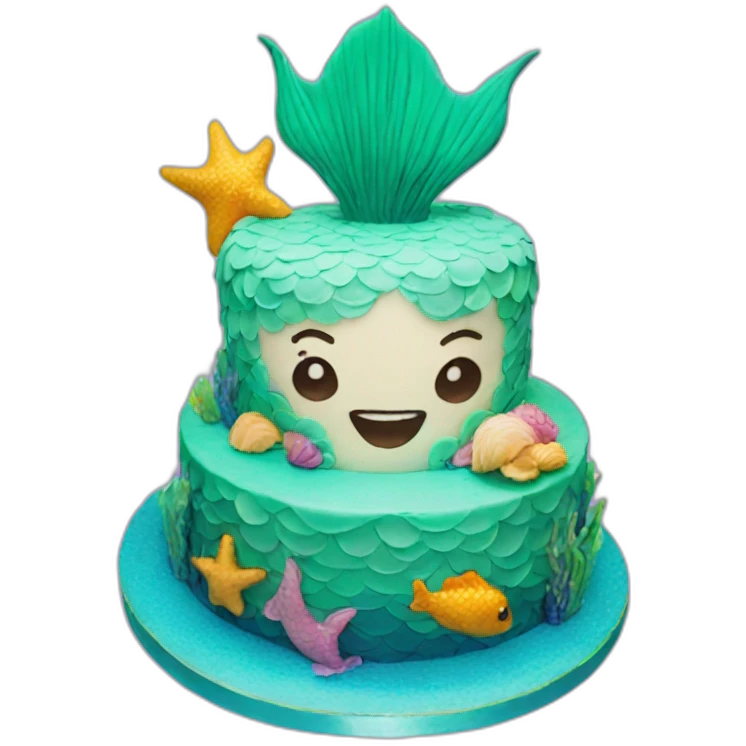 Mermaid cake emoji