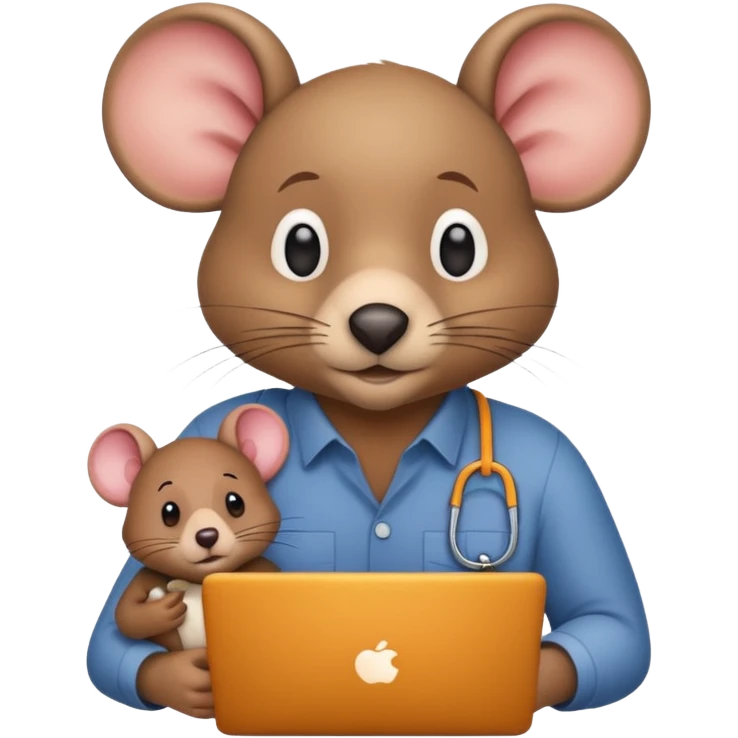 mouse and bear working on a startup emoji