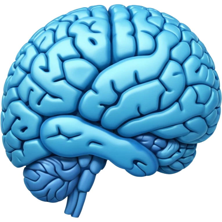 A hologram of a human brain emoji