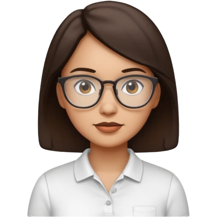 architect woman light skinned dark brown hair in WHITE POLO emoji
