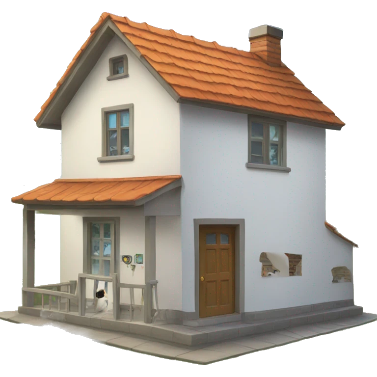 house, two cats emoji