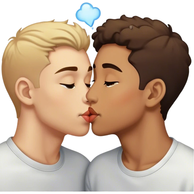 Dos muchachos besándose  emoji