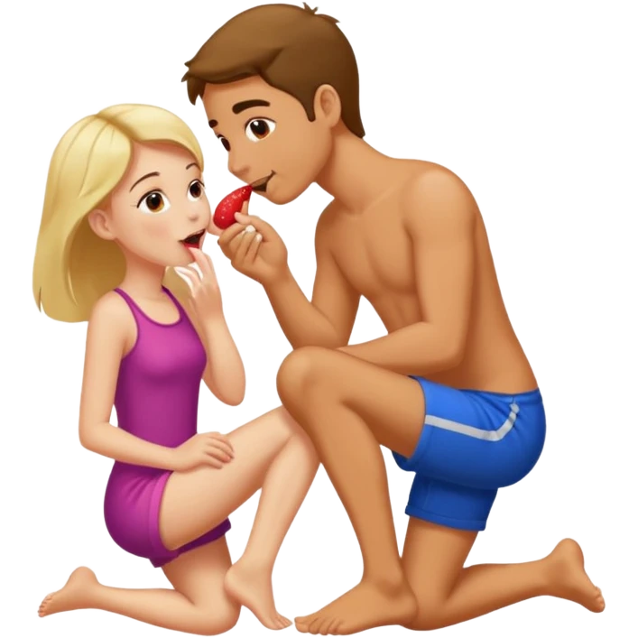 Girl licking a mans foot emoji