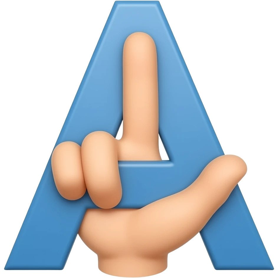 a hand doing the middle finger and alpha at the same time emoji