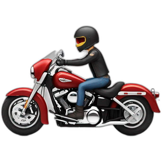biker on red harley emoji