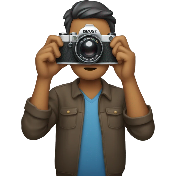 Person sloching downwih a camera in hand  emoji