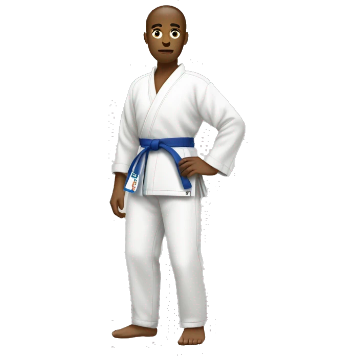 Cue personBlind person in judo uniform emoji