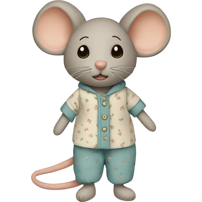 maileg fabric mouse in pajamas emoji