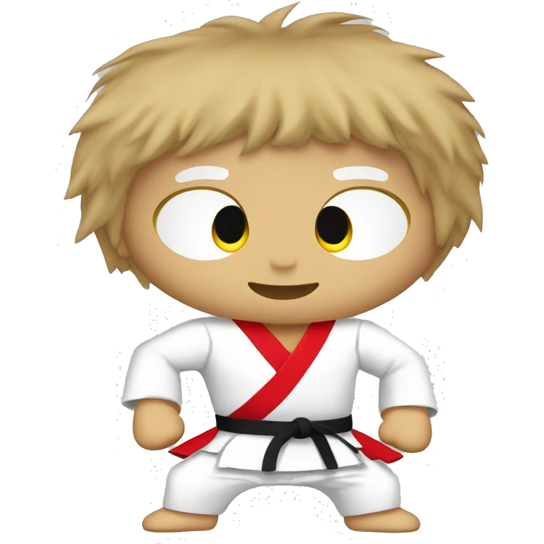 Karate cloth with red built emoji