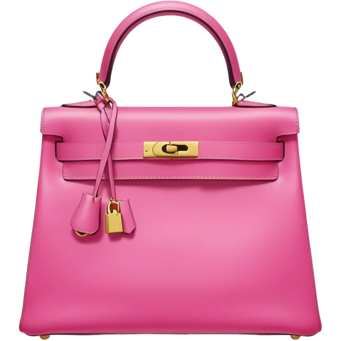 hermes kelly bright bubblegum pink bag gold hardware emoji