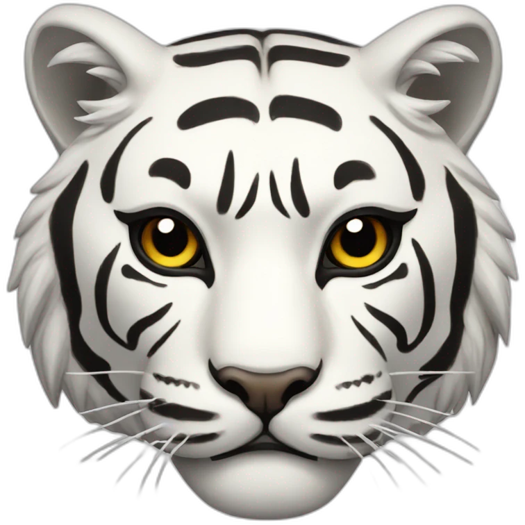 white tiger Japanese mask emoji
