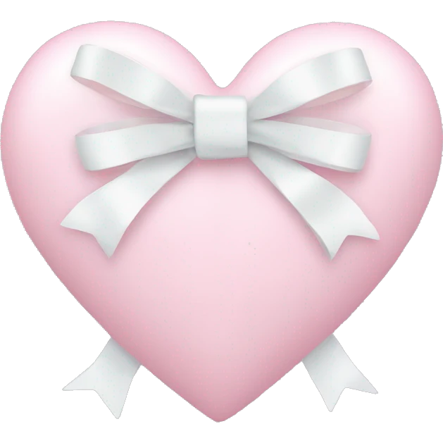 Pastel pink heart with white bow emoji