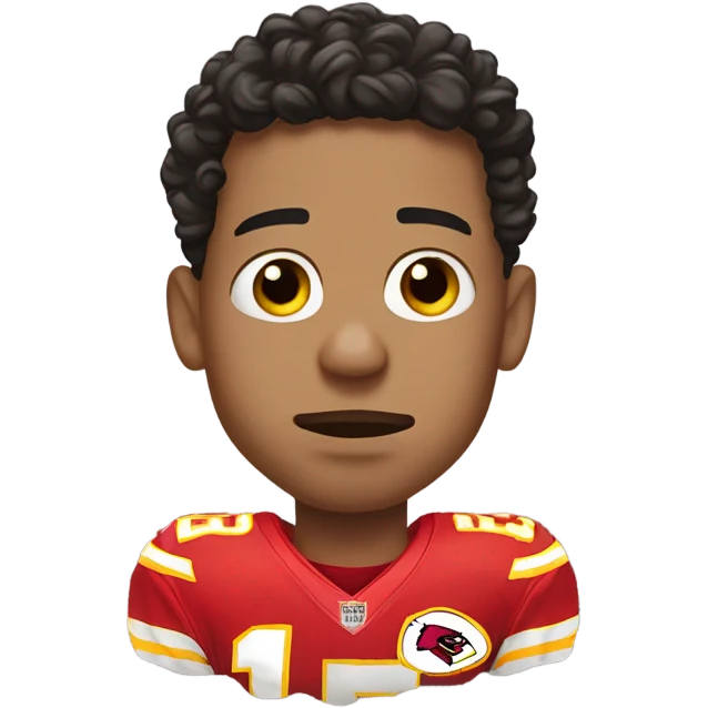 Patrick Mahomes crying into his hands emoji