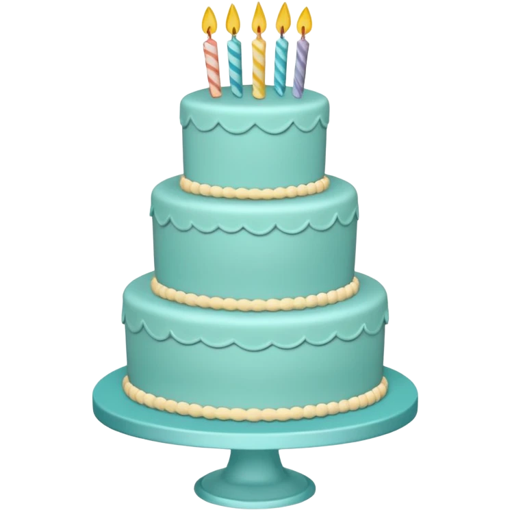 Light teal coloured birthday cake emoji