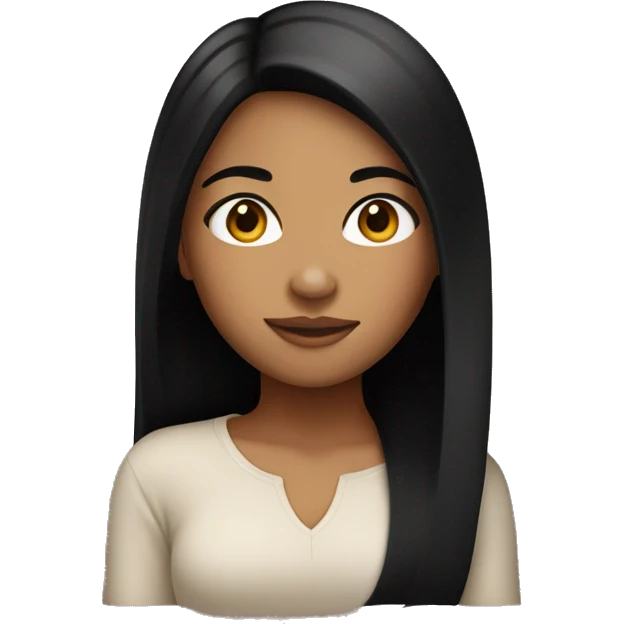 Tan skin girl with straight black hair emoji