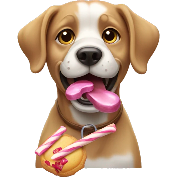 Dog eating candy  emoji