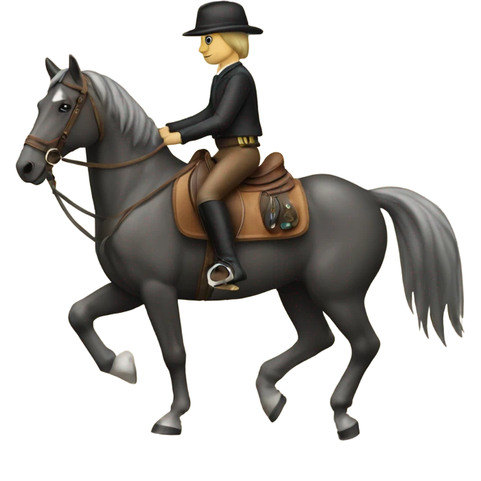 Horse with tack with a rider emoji