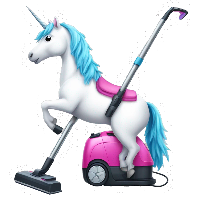 Unicorn on a hoover emoji
