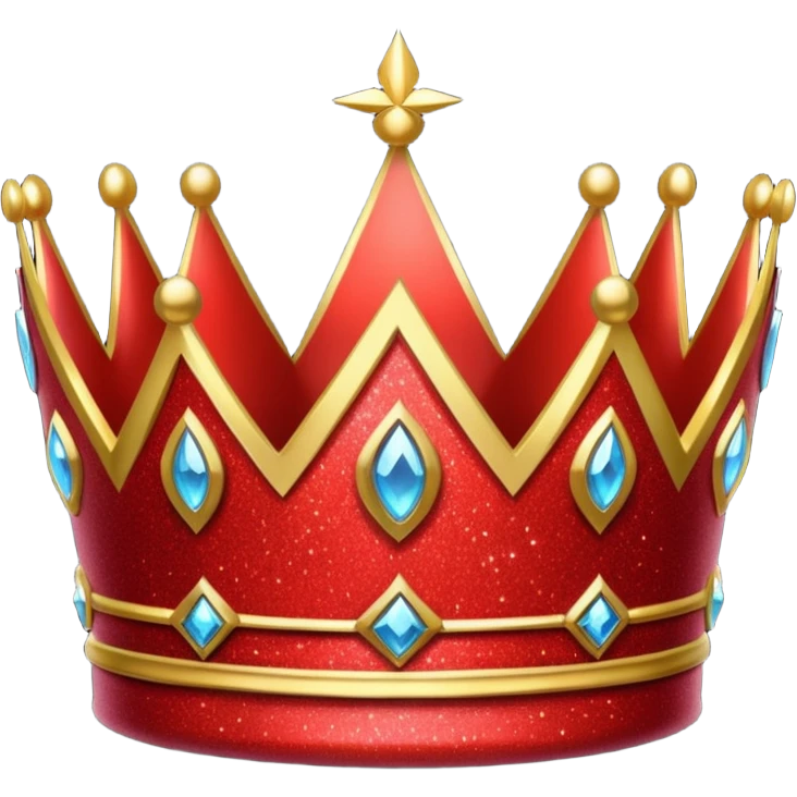 red glitter crown emoji