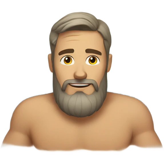 Handsome bearded white man sitting in hot tub emoji