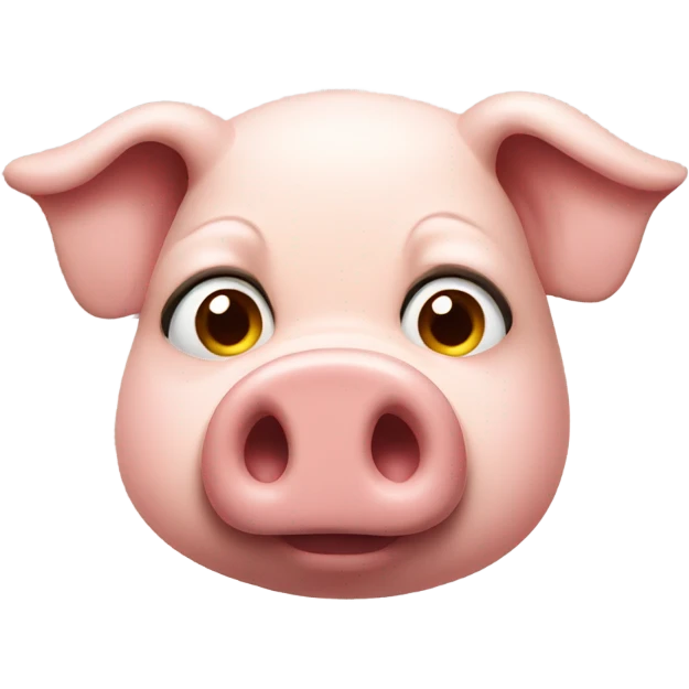 Straight faced pig emoji