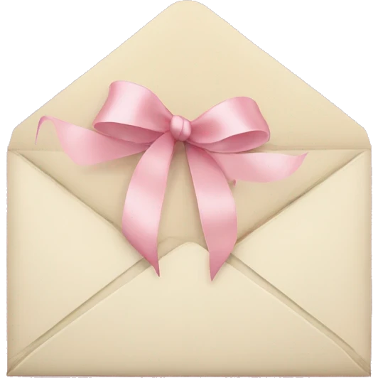 vintage love letters in envelope tied with a baby pink ribbon  emoji