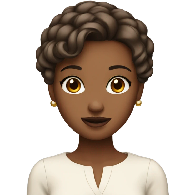 girl with short brown hair beautifully made up emoji
