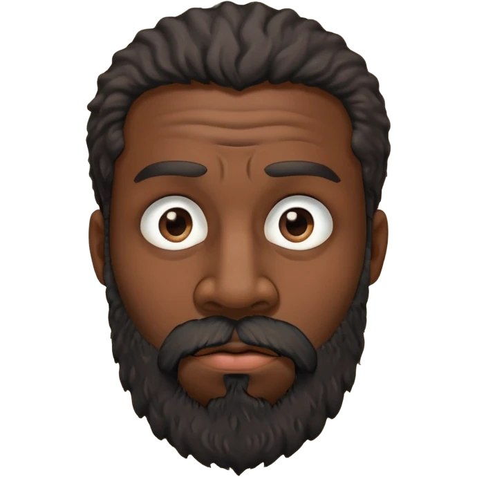 heavy black guy with nose stud and scraggly beard emoji