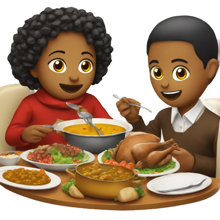 Christmas dinner in Switzerland eating curry emoji