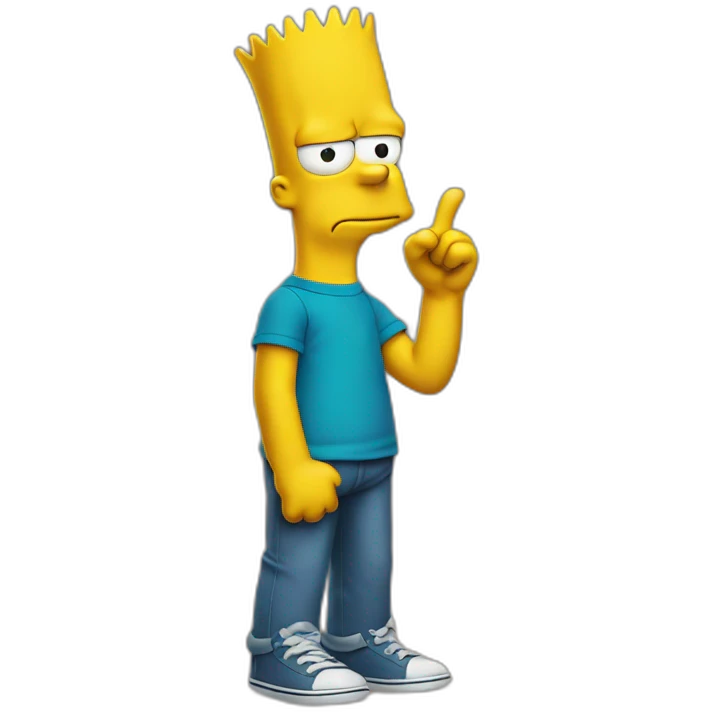 bart simpson doing the Jul sign emoji