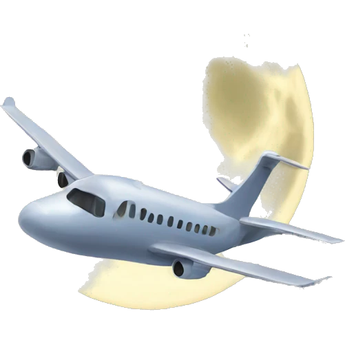 Flight with a moon emoji